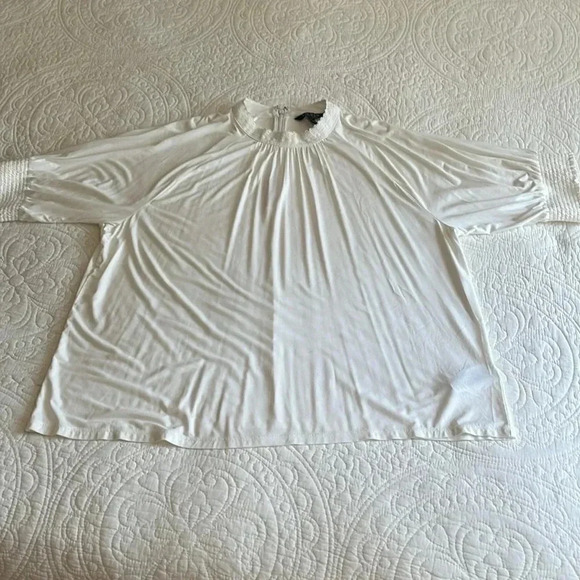 Lauren Ralph Lauren Lace Top Women’s XXL/TTG Ivory Blouse Cottage Core Coastal - Picture 10 of 17